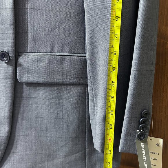 Michael Kors Mens 44R Kris Wool Blend Suit Jacket Blue Gray Windowpane NWT - Picture 5 of 16